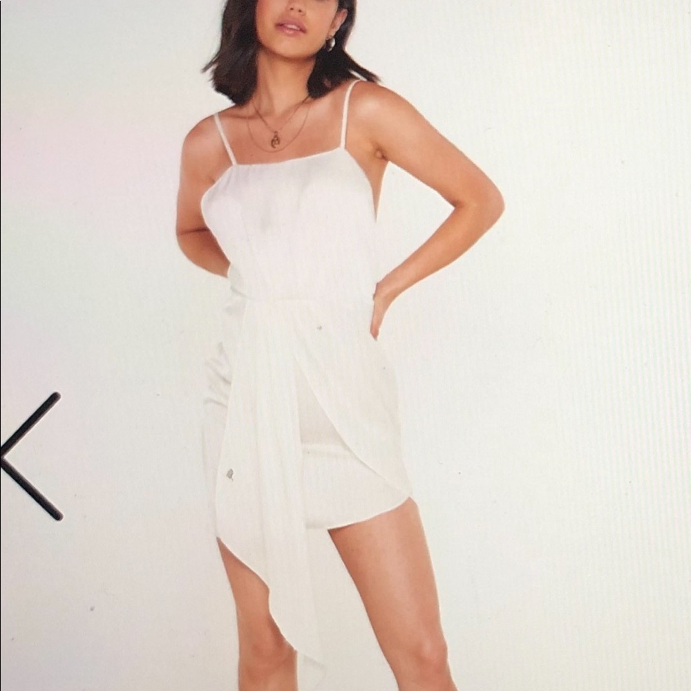 white silky bodycon dress